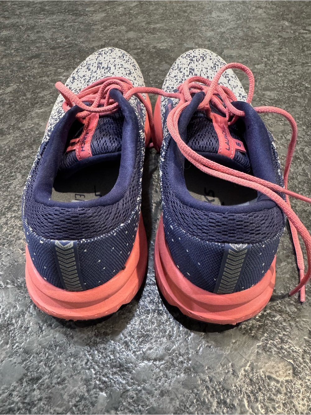 Brooks Women's Navy and Pink Knit Running Shoes - Picture 3 of 7